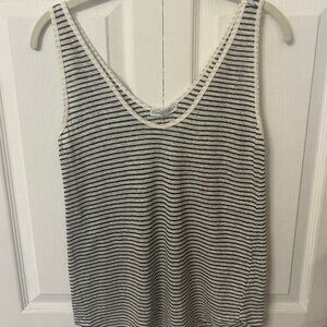 Zara Stripes Linen Tank Top Size S - Navy/White